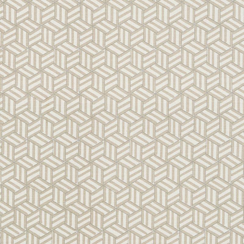 Schumacher Tumbling Blocks Greige Fabric
