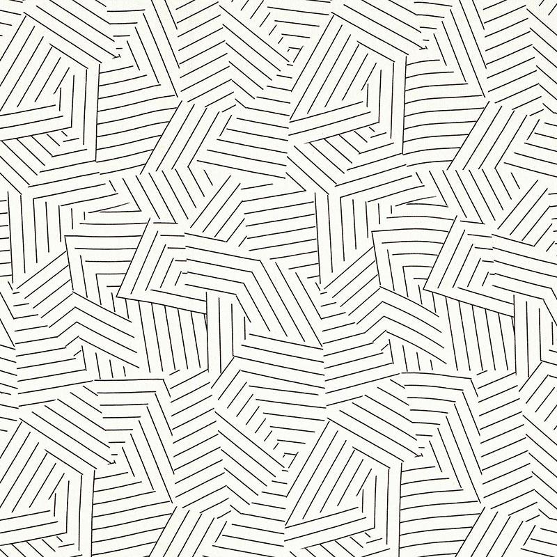 Schumacher Deconstructed Stripe Black Fabric