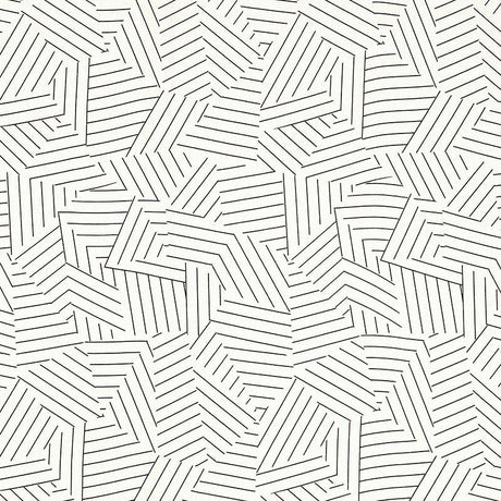 Schumacher Deconstructed Stripe Black Fabric