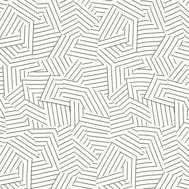 Schumacher Deconstructed Stripe Black Fabric