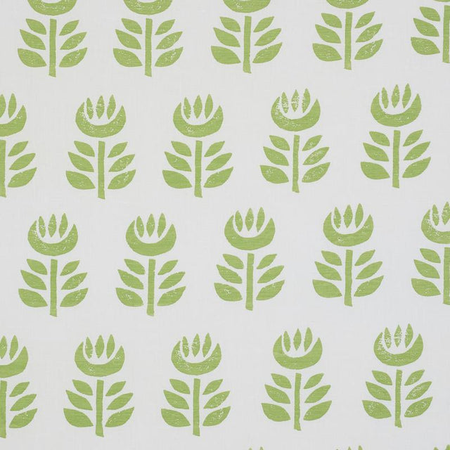 Schumacher Rosenborg Hand Print Green Fabric