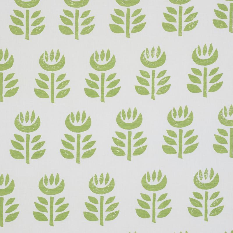 Schumacher Rosenborg Hand Print Green Fabric