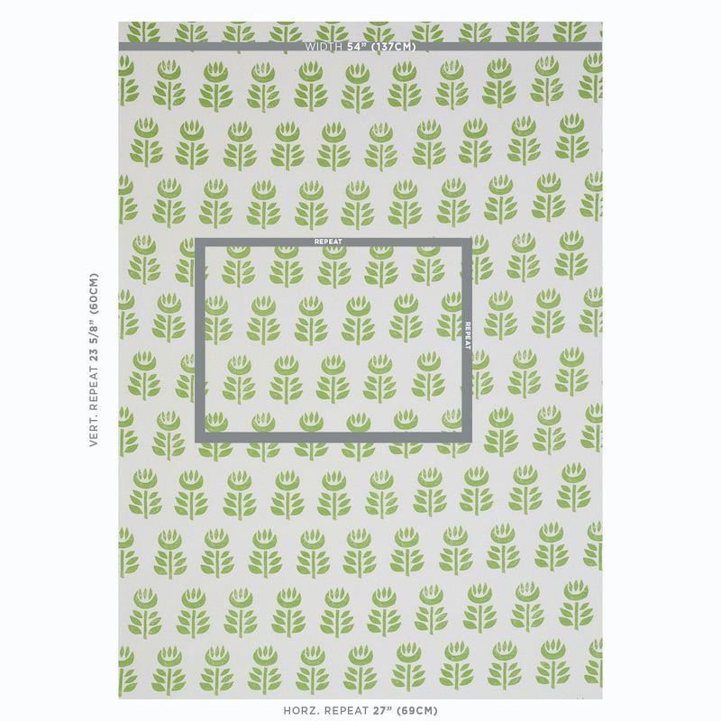 Schumacher Rosenborg Hand Print Green Fabric