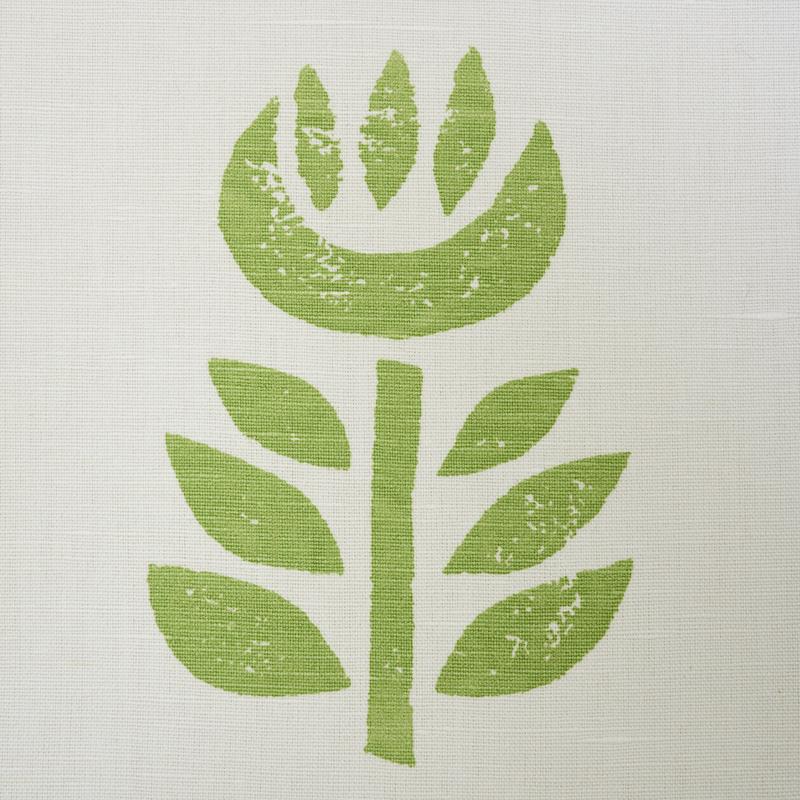 Schumacher Rosenborg Hand Print Green Fabric