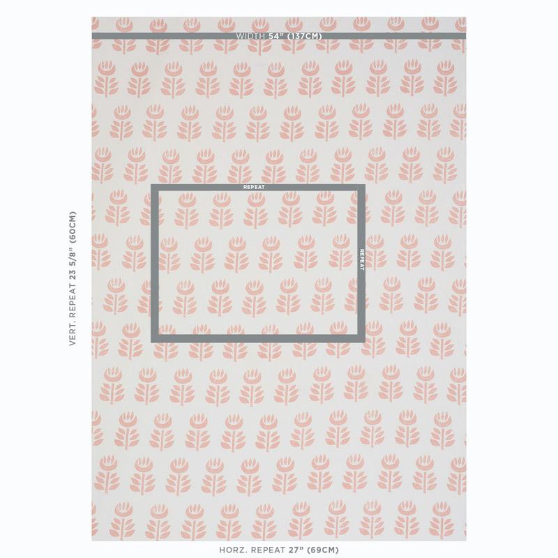 Schumacher Rosenborg Hand Print Pink Fabric