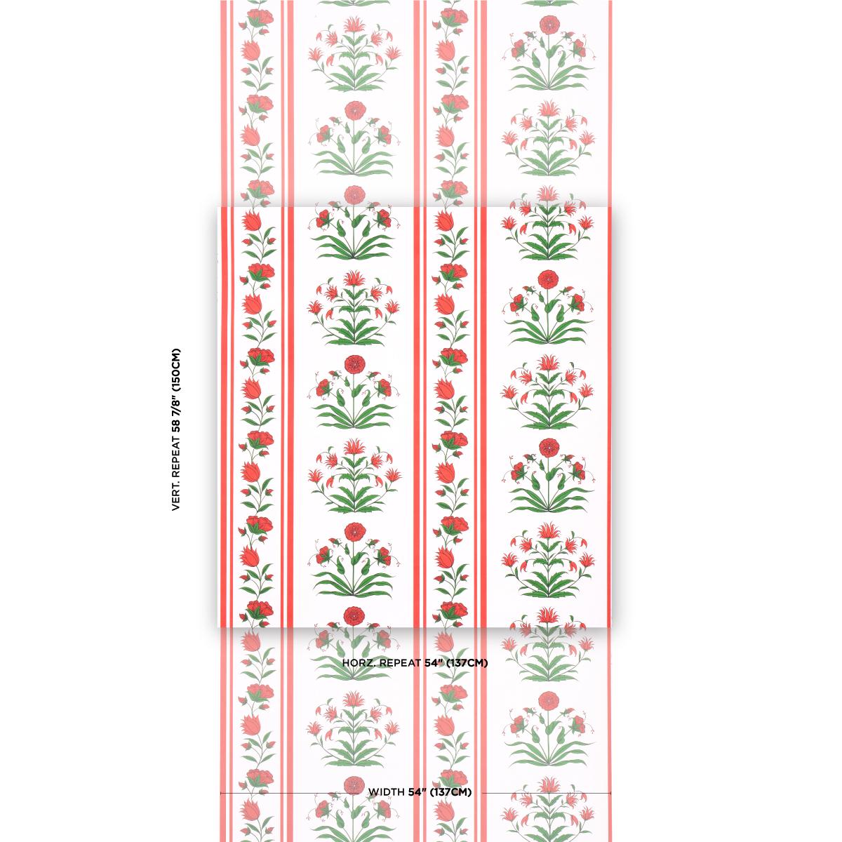 Schumacher Poppy Stripes Red Wallpaper