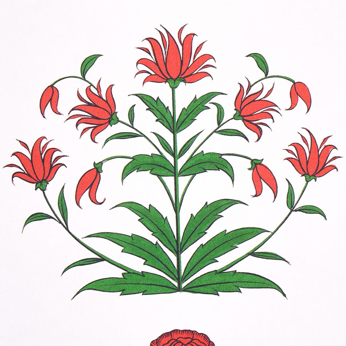 Schumacher Poppy Stripes Red Wallpaper