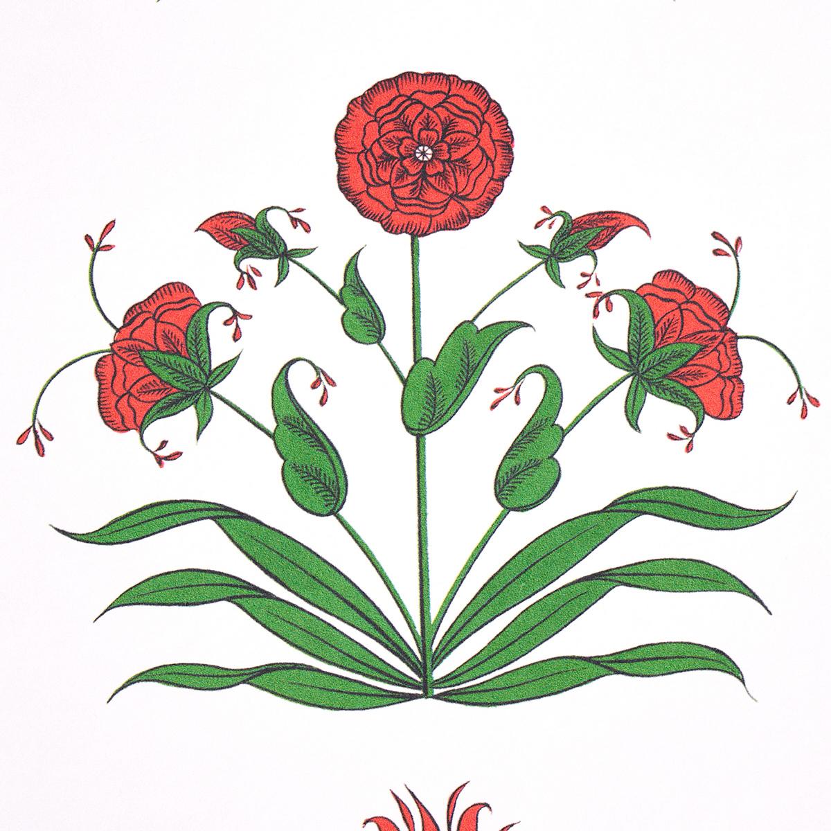 Schumacher Poppy Stripes Red Wallpaper