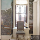 Schumacher Geoffrey Metallic Stripe Obsidian Fabric