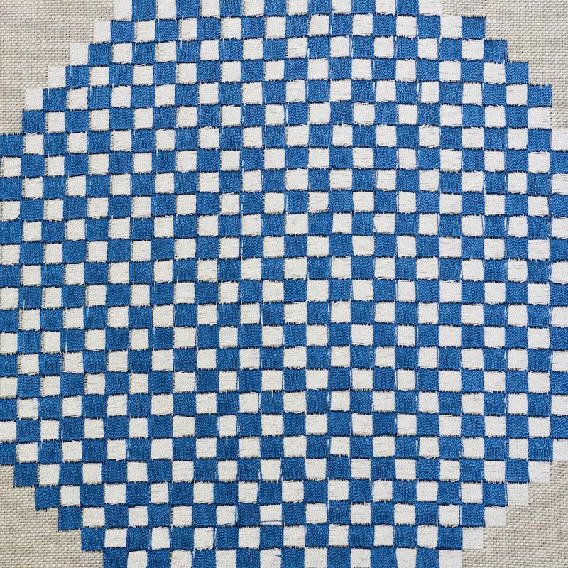 Schumacher Hansen Embroidery Blue & Lilac Fabric