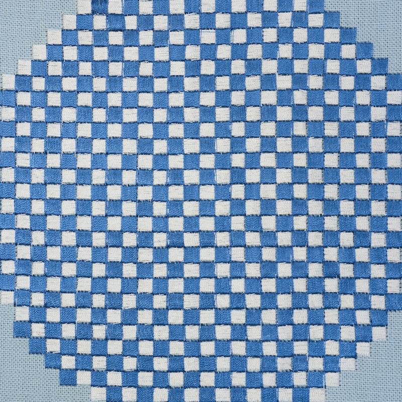 Schumacher Hansen Embroidery Blue Fabric