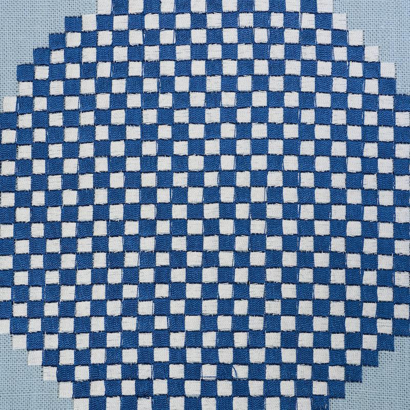 Schumacher Hansen Embroidery Blue Fabric