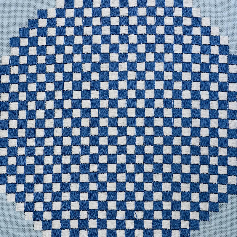 Schumacher Hansen Embroidery Blue Fabric