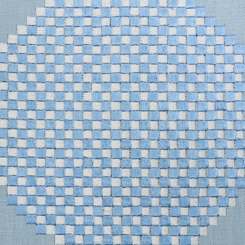 Schumacher Hansen Embroidery Blue Fabric