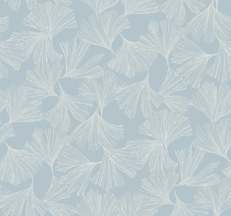 Antonina Vella Ginkgo Toss Blue Wallpaper