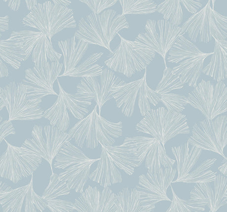 Antonina Vella Ginkgo Toss Blue Wallpaper