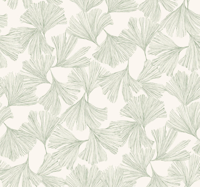 Antonina Vella Ginkgo Toss Green Wallpaper