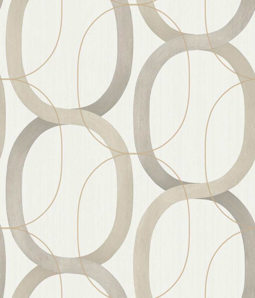 Candice Olson Interlock Peel & Stick Light Taupe Wallpaper