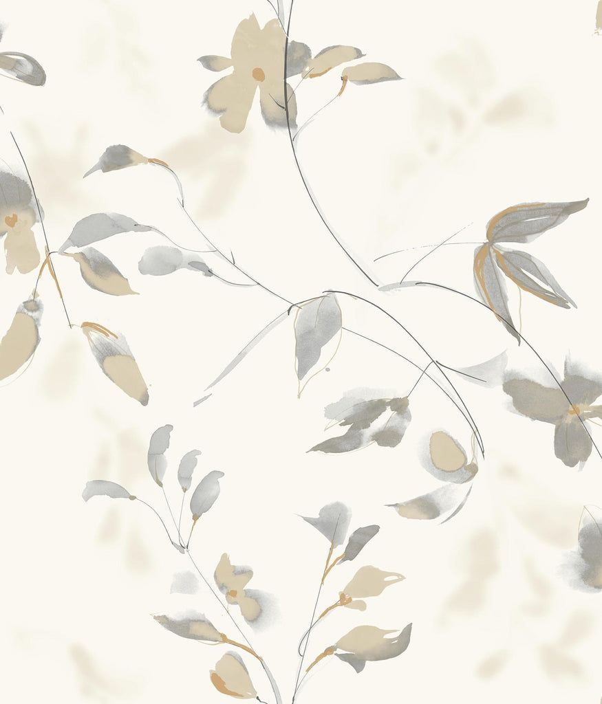 Candice Olson Linden Flower Peel & Stick Soft Neutral Wallpaper