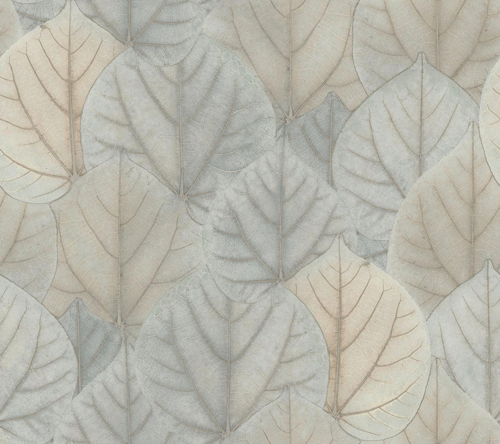 Candice Olson Leaf Concerto Peel & Stick Blue & Taupe Wallpaper