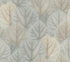 Candice Olson Leaf Concerto Peel And Stick Blue & Taupe Wallpaper