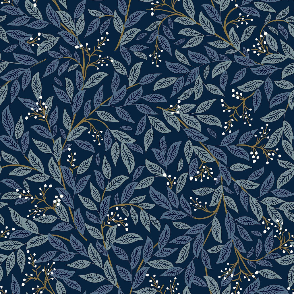 Rifle Paper Co. Willowberry Peel & Stick Navy Wallpaper