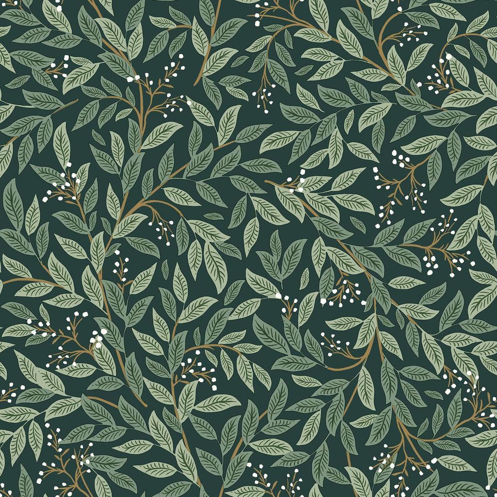 Rifle Paper Co. Willowberry Peel & Stick Emerald Wallpaper