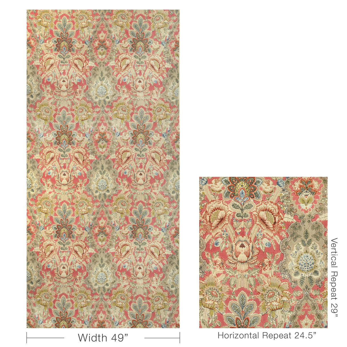 Brunschwig & Fils CARVALLO PRINT RED Fabric