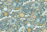 G P & J Baker LITTLE MAGNOLIA DENIM/OCHRE Wallpaper