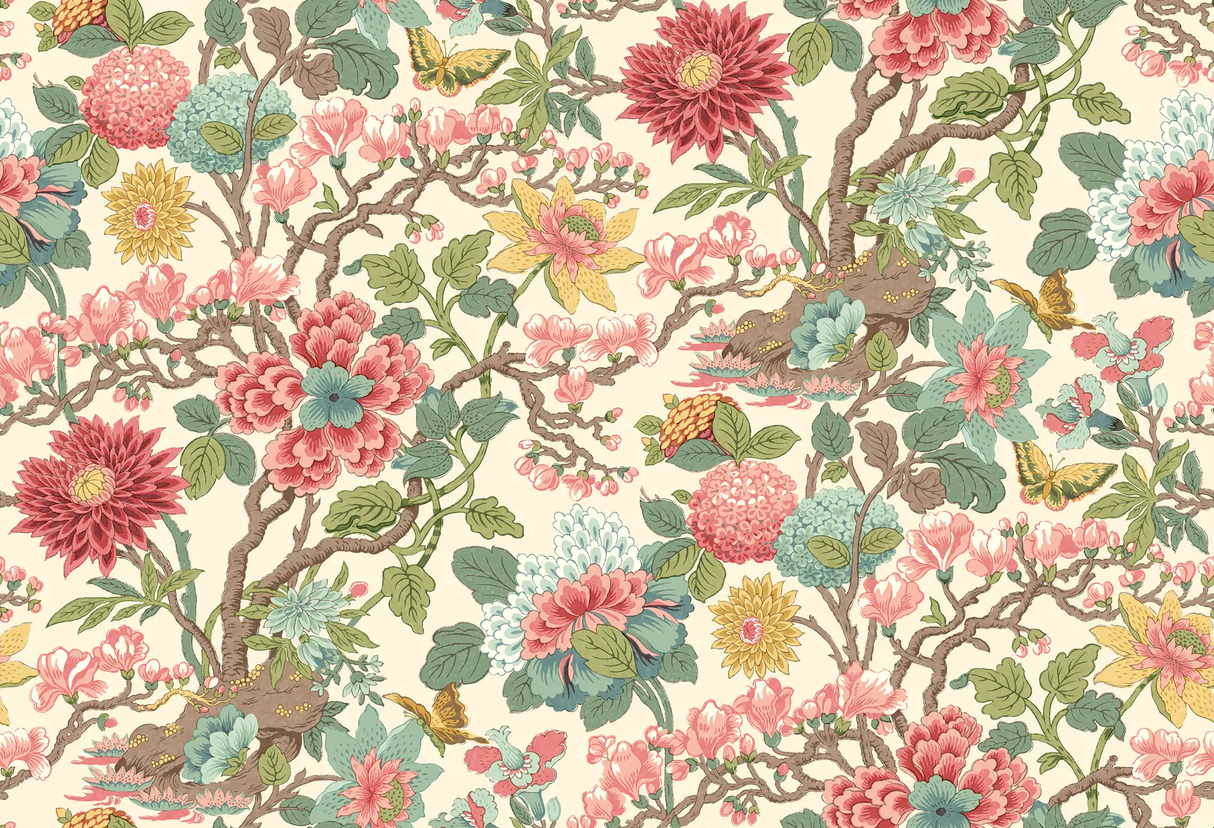 G P & J Baker LITTLE MAGNOLIA ROSE MADDER Wallpaper