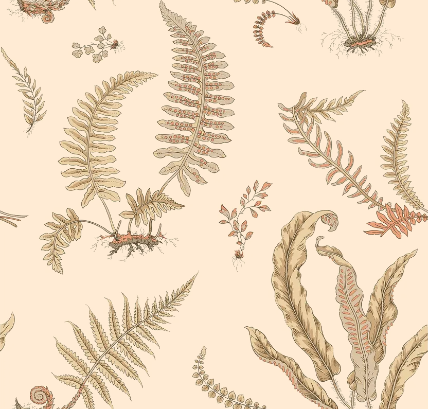 G P & J Baker FERNS PARCHMENT Wallpaper