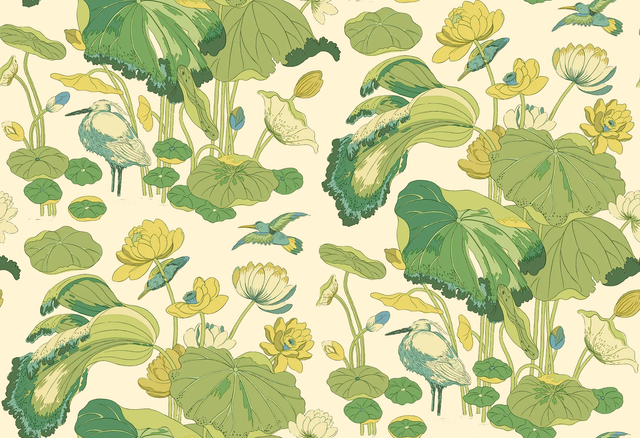 G P & J Baker NYMPHEUS EMERALD Wallpaper