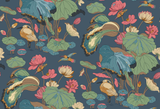 G P & J Baker NYMPHEUS INDIGO/TEAL Wallpaper