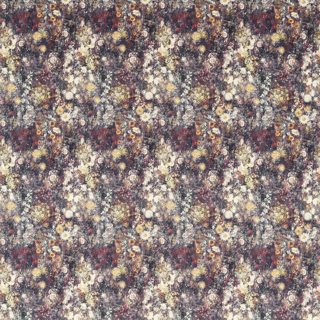 Clarke & Clarke ROSEDENE RASPBERRY/OCHRE Fabric