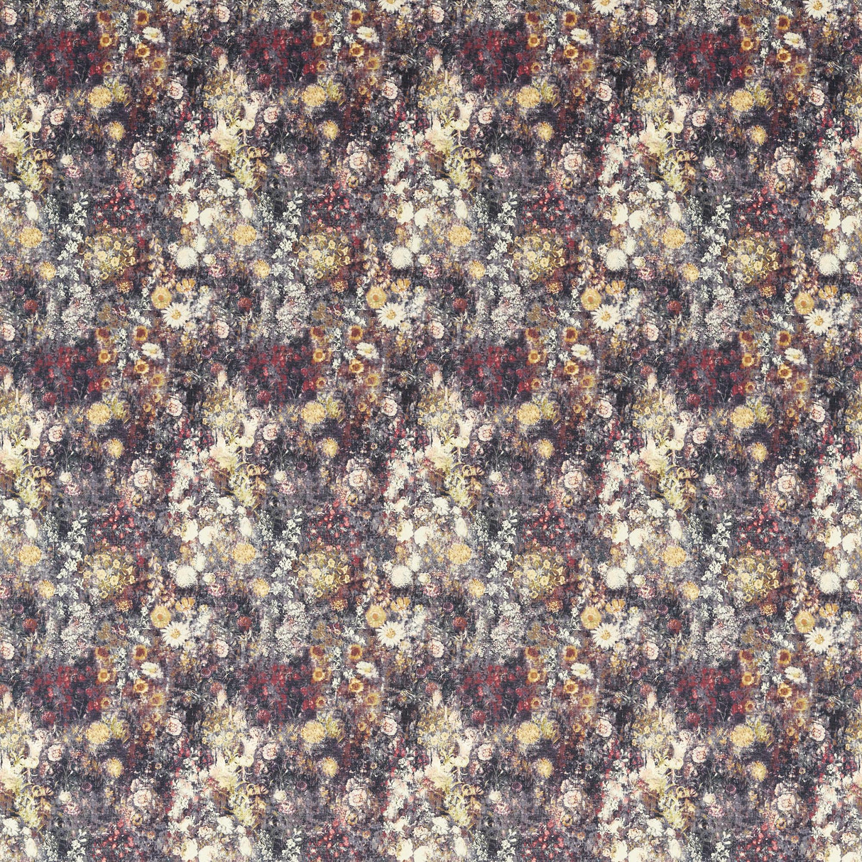 Clarke & Clarke ROSEDENE RASPBERRY/OCHRE Fabric