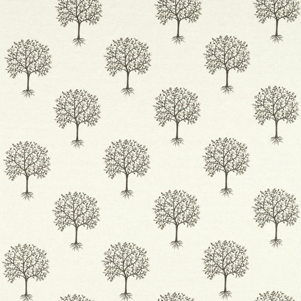 Clarke & Clarke BERGAMOT CHARCOAL/LINEN Drapery Fabric