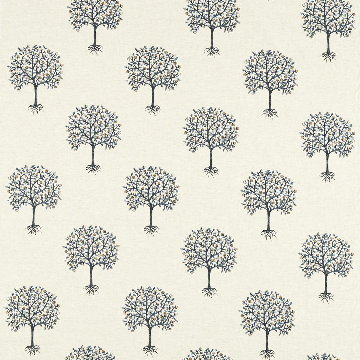 Clarke & Clarke BERGAMOT DENIM/MIDNIGHT Drapery Fabric