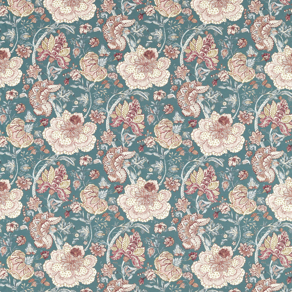 Clarke & Clarke LUCIENNE TEAL Fabric