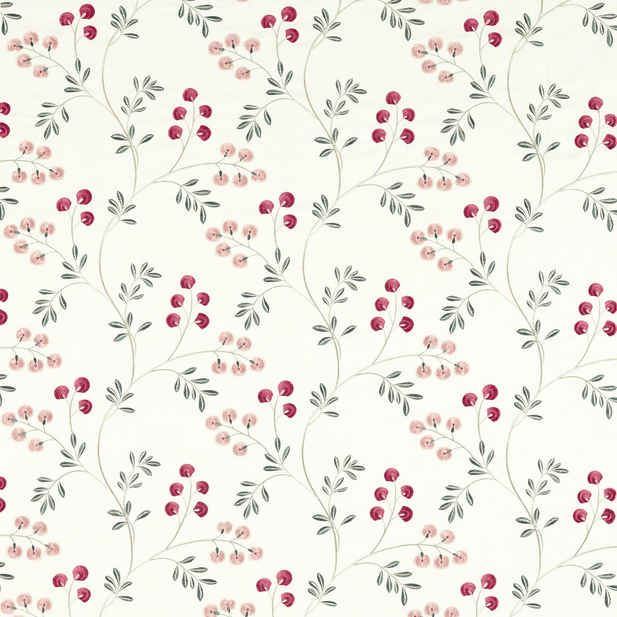 Clarke & Clarke ROCHELLE BLUSH/RASPBERRY Drapery Fabric