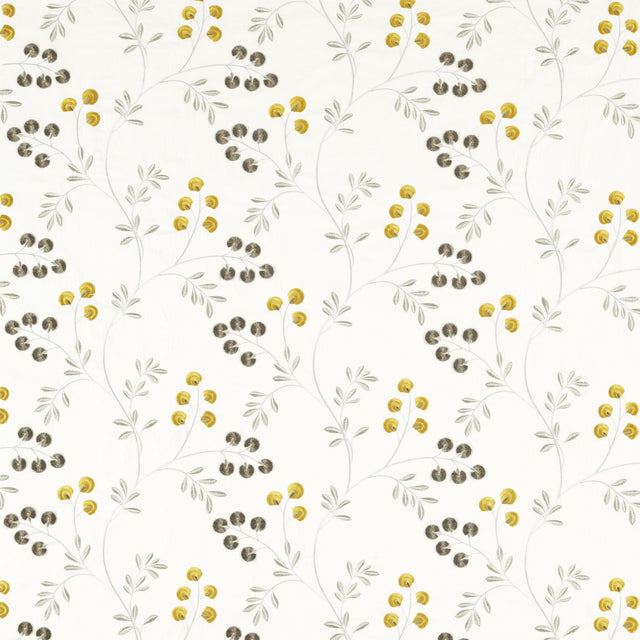 Clarke & Clarke ROCHELLE PEWTER/CHARTREUSE Drapery Fabric