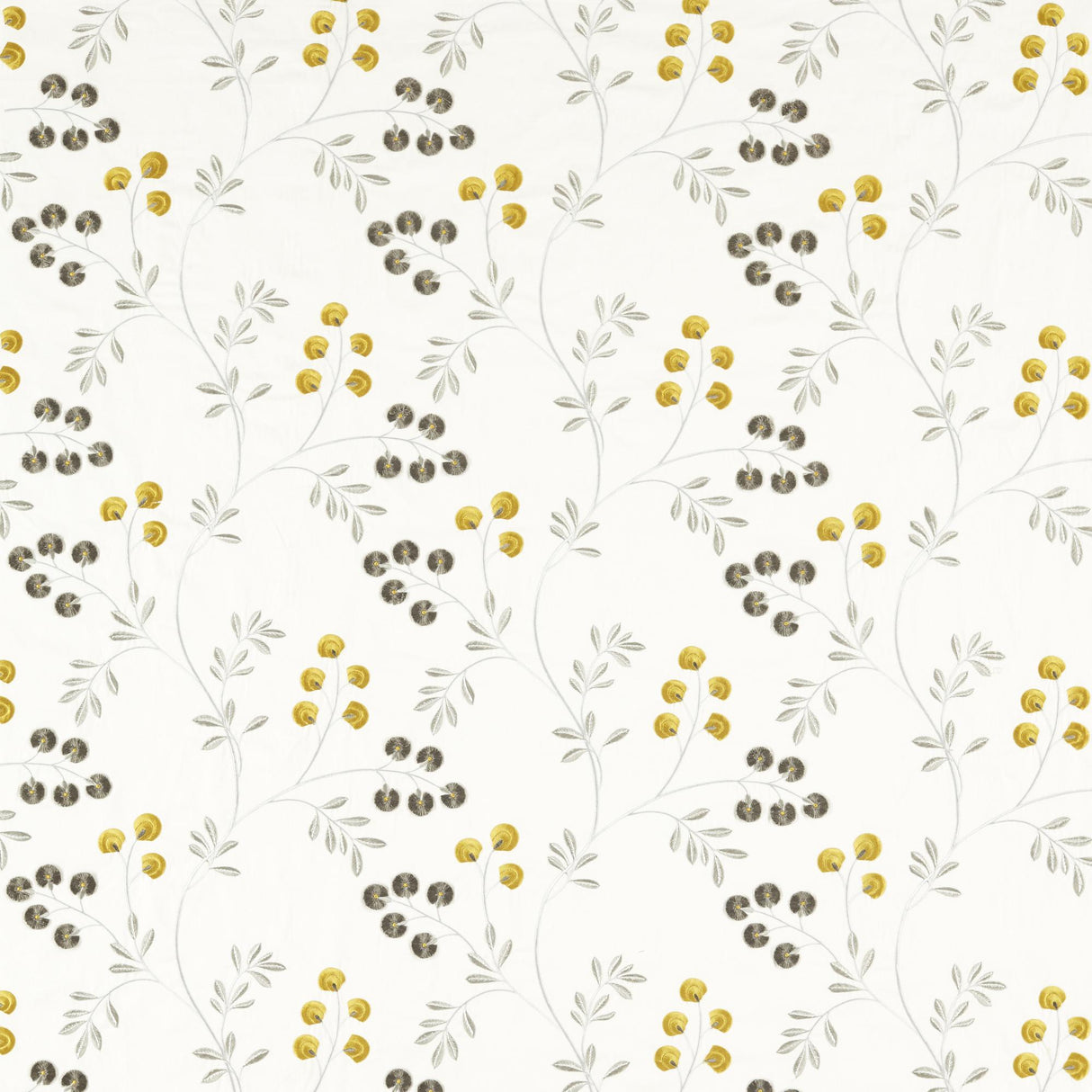 Clarke & Clarke ROCHELLE PEWTER/CHARTREUSE Drapery Fabric