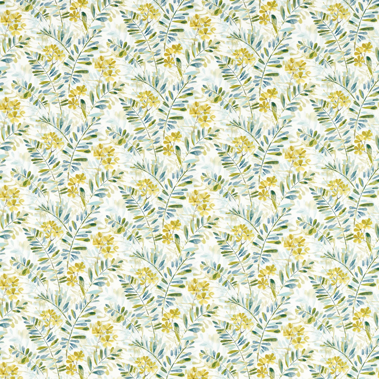 Clarke & Clarke NEW GROVE DENIM/CITRUS Fabric