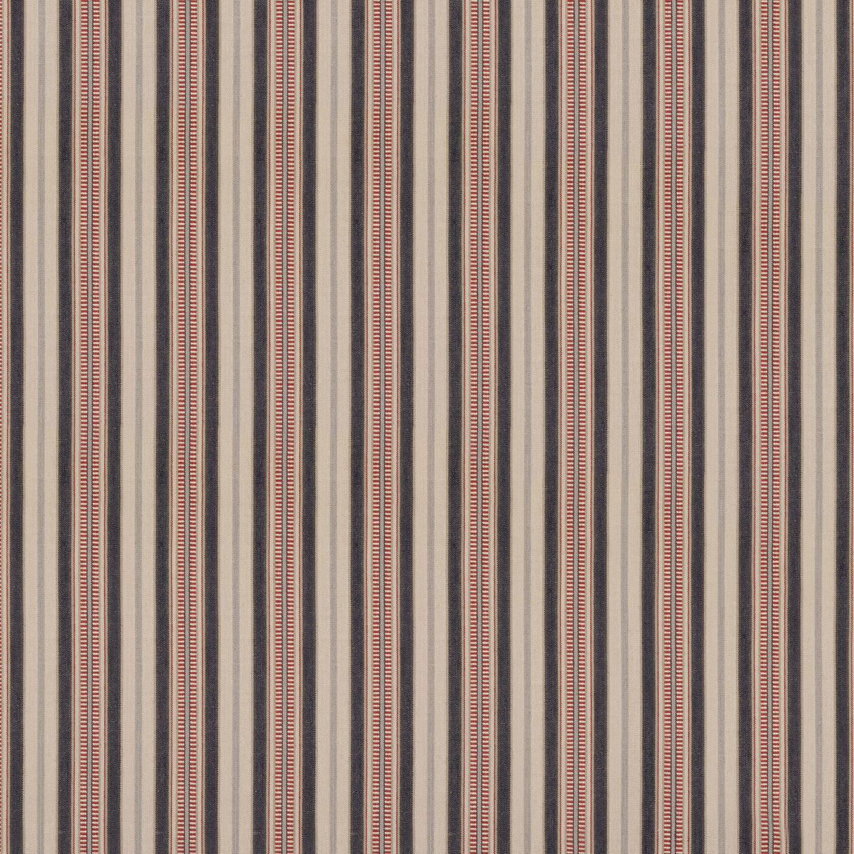 Mulberry SHELTER STRIPE INDIGO/RED Fabric