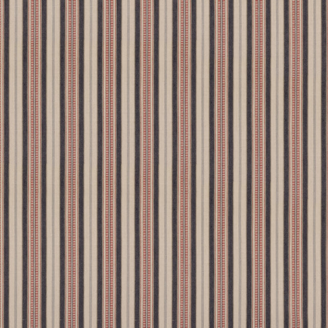 Mulberry SHELTER STRIPE INDIGO/RED Fabric