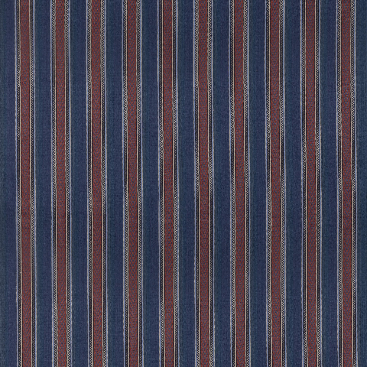 Mulberry BARRINGTON STRIPE INDIGO/RED Fabric