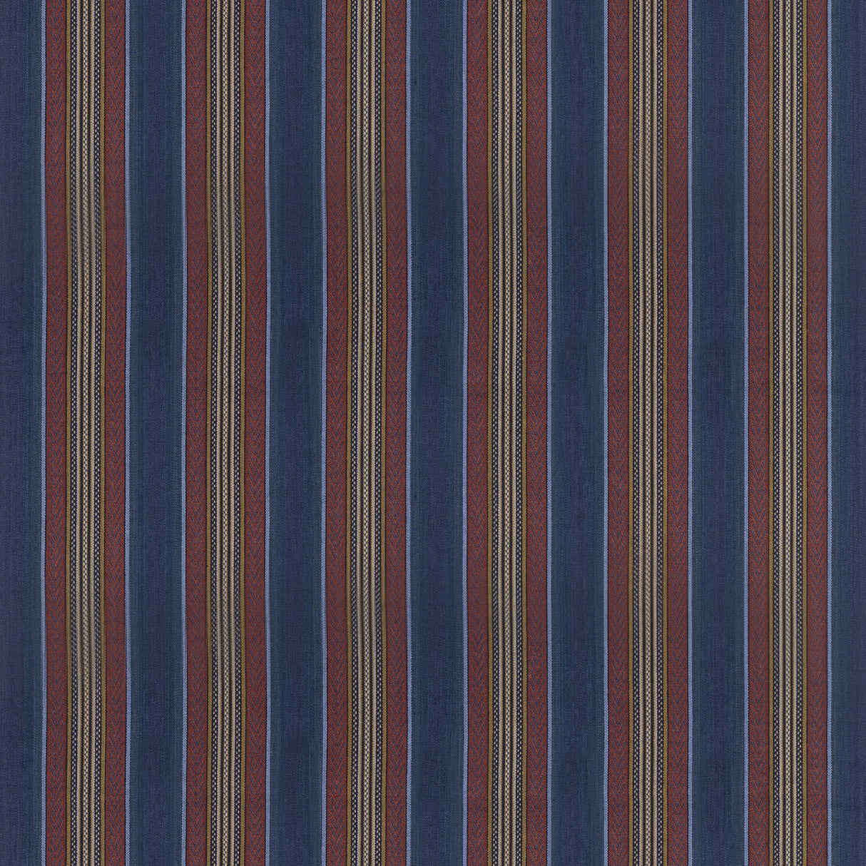 Mulberry WESTERLY STRIPE INDIGO/RED Fabric