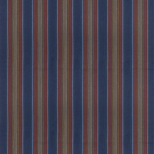 Mulberry WESTERLY STRIPE INDIGO/RED Fabric