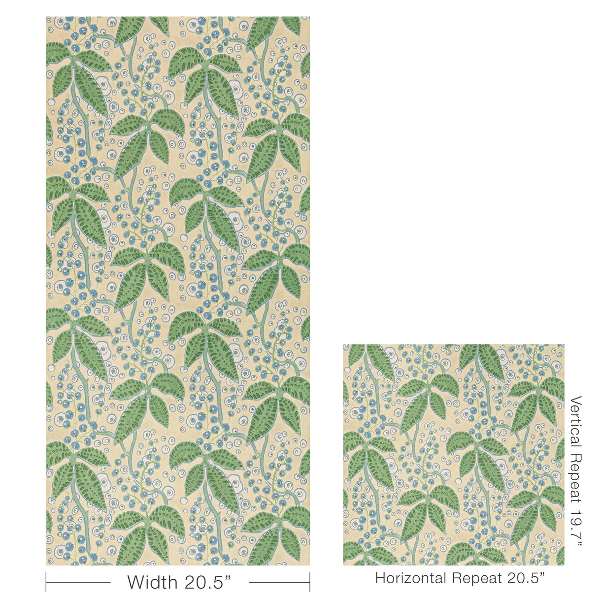 Lee Jofa PUTNAM PAPER LEAF/BLUE Wallpaper
