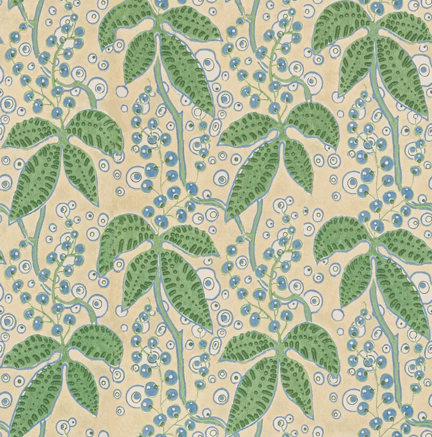 Lee Jofa PUTNAM PAPER LEAF/BLUE Wallpaper