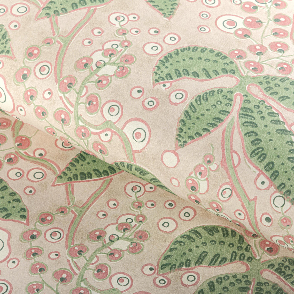 Lee Jofa PUTNAM PAPER GREEN/ROSE Wallpaper